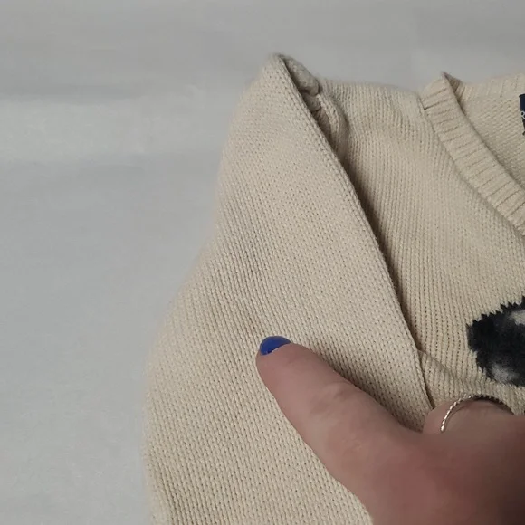 Ralph Lauren Girls Dalmatian Sweater Size 3T Cotton Puff Shoulder - Picture 15 of 16